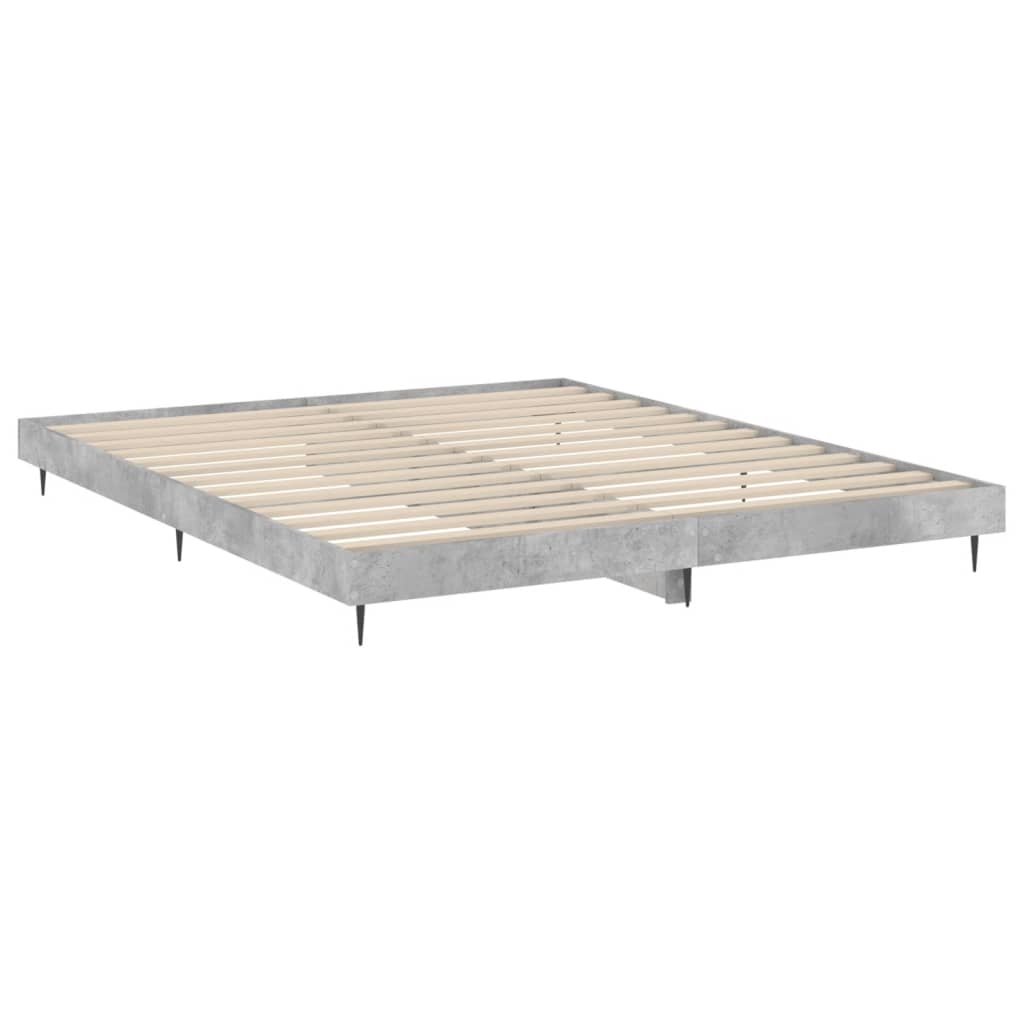 vidaXL Cadre de lit sans matelas gris béton 180x200 cm