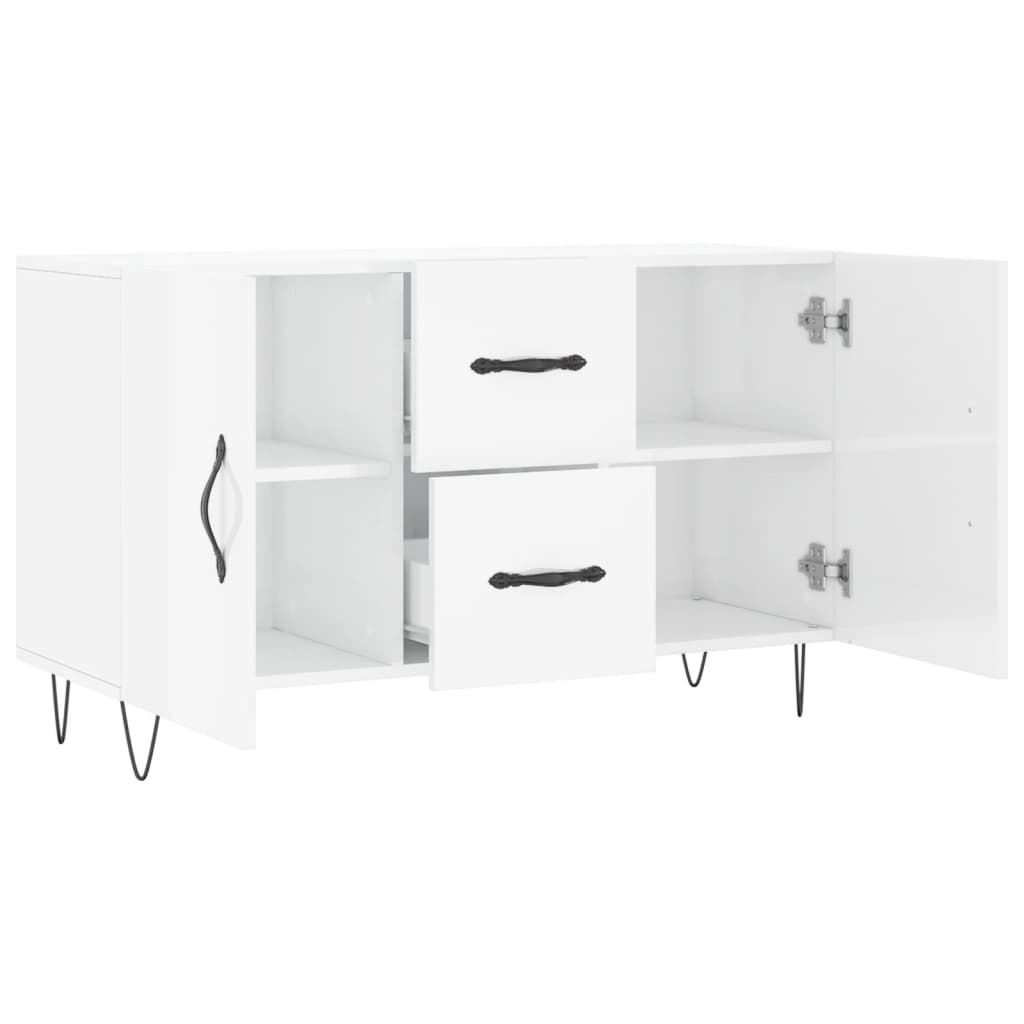 vidaXL Buffet blanc brillant 100x36x60 cm bois d'ingénierie