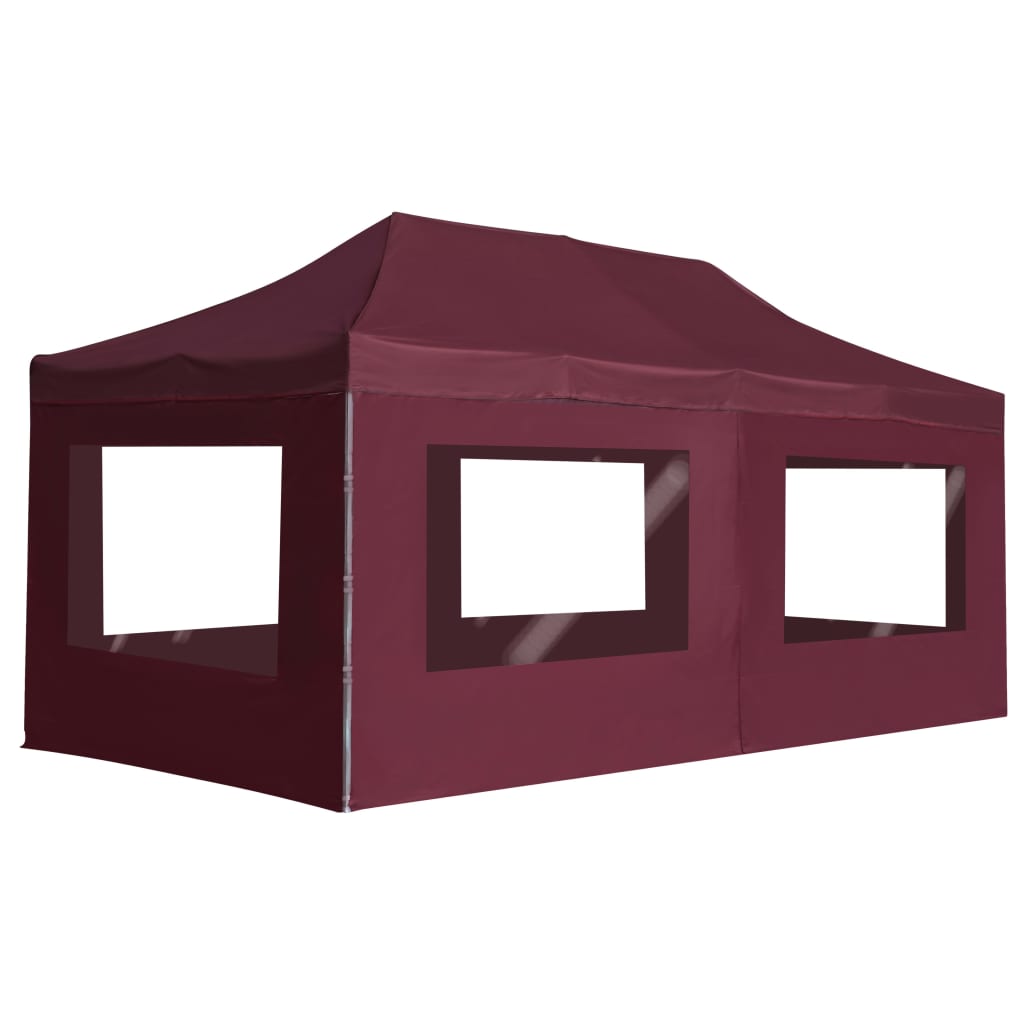 vidaXL Tente de réception pliable avec parois Aluminium 6x3 m Bordeaux