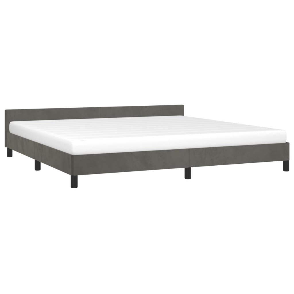 vidaXL Cadre de lit sans matelas gris foncé 200x200 cm velours