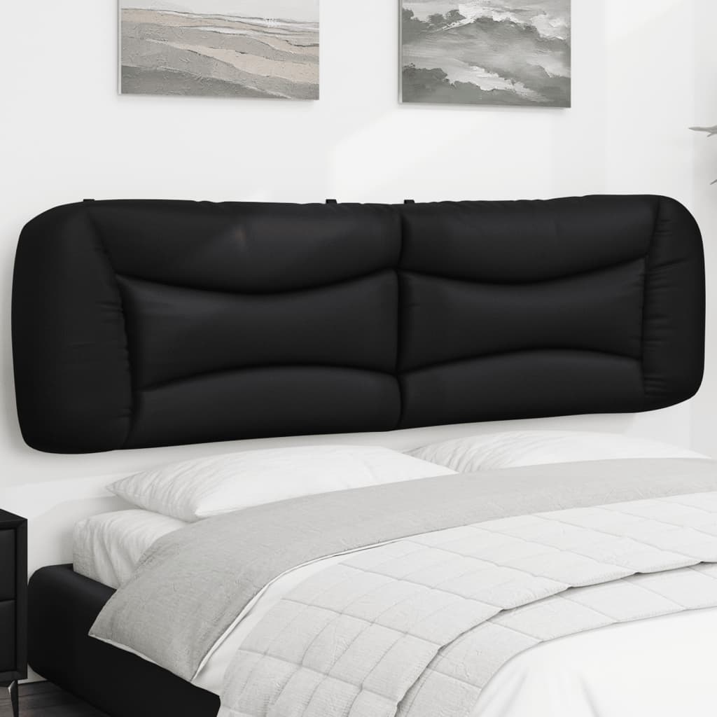 vidaXL Coussin de tête de lit noir 180 cm similicuir