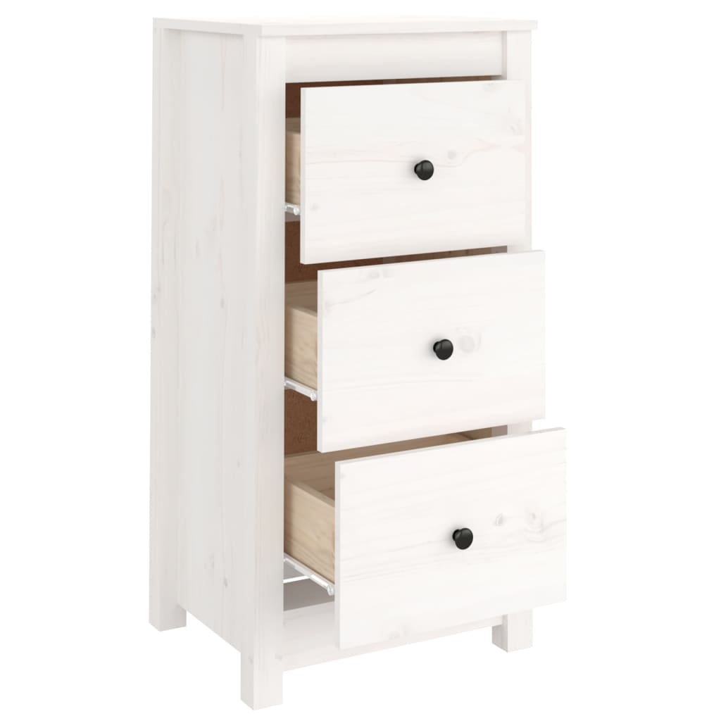 vidaXL Buffet blanc 40x35x80 cm bois massif de pin