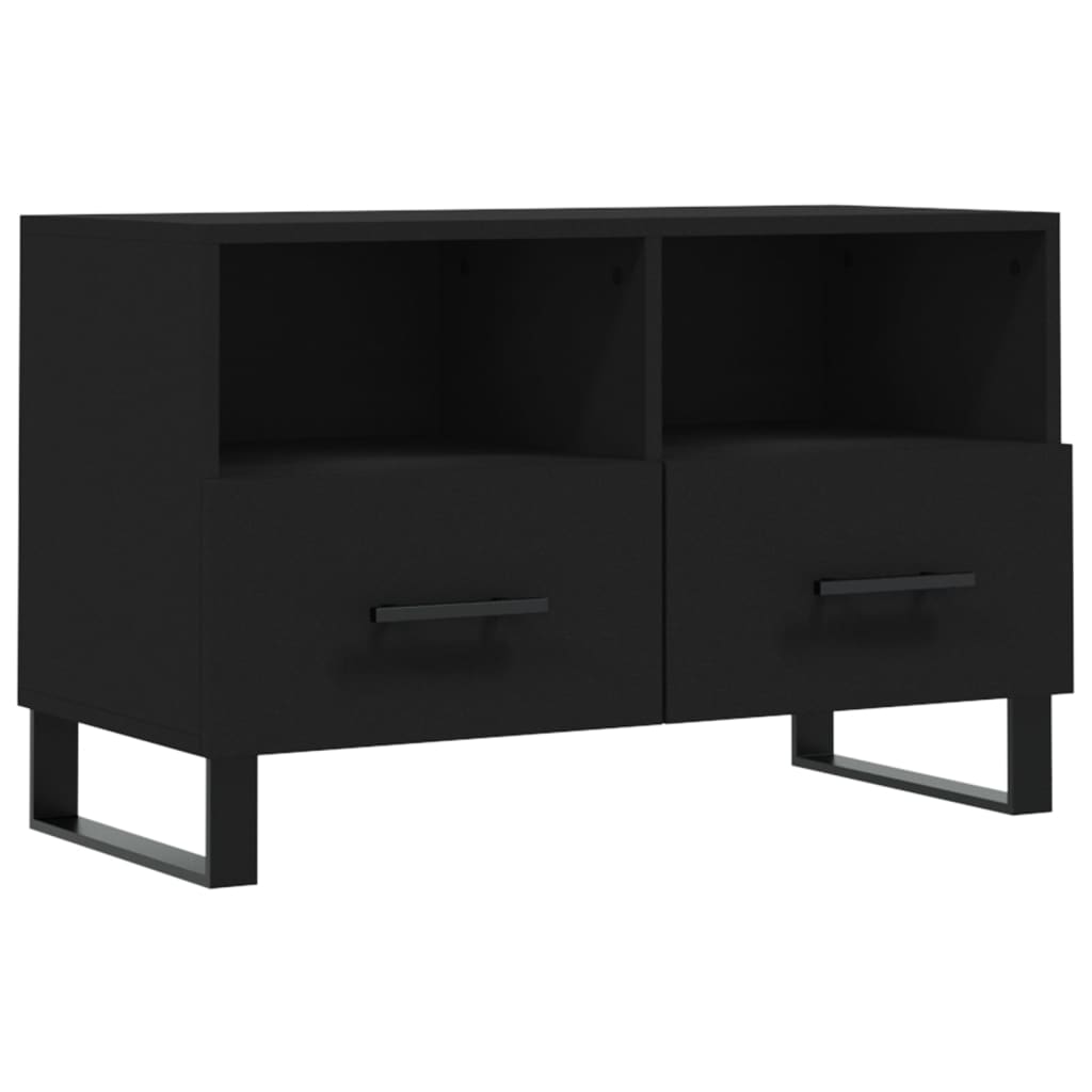 vidaXL Meuble TV Noir 80x36x50 cm Bois d'ingénierie