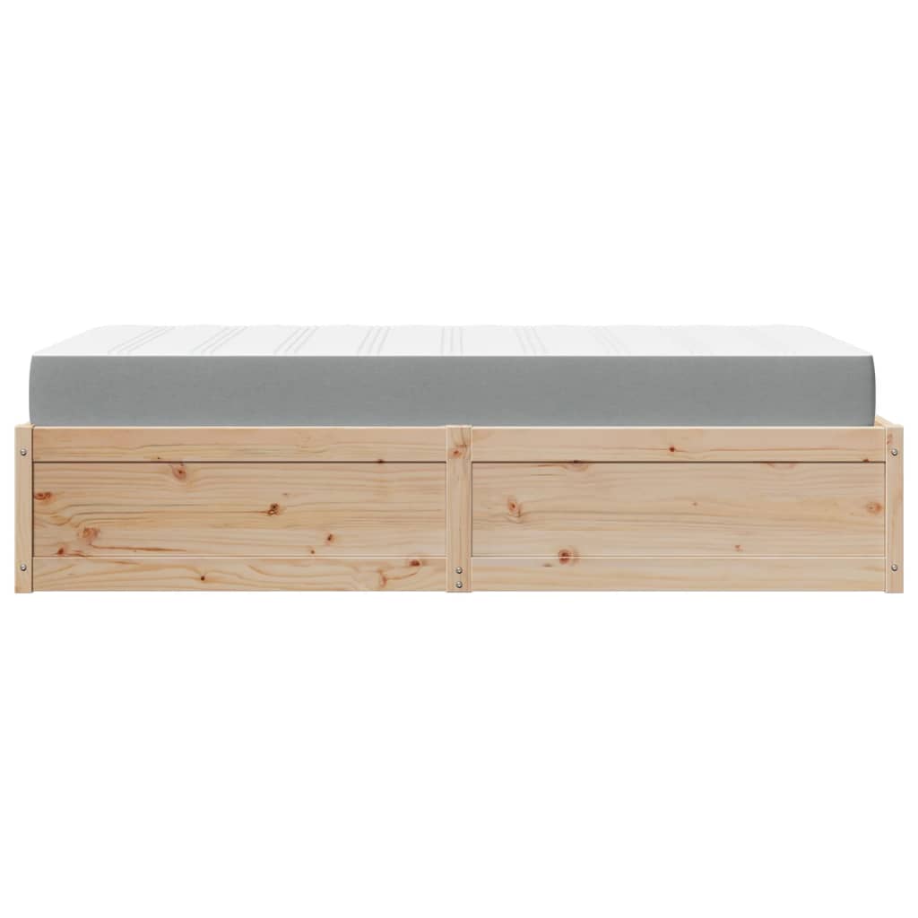 vidaXL Lit avec matelas 100x200 cm bois massif de pin