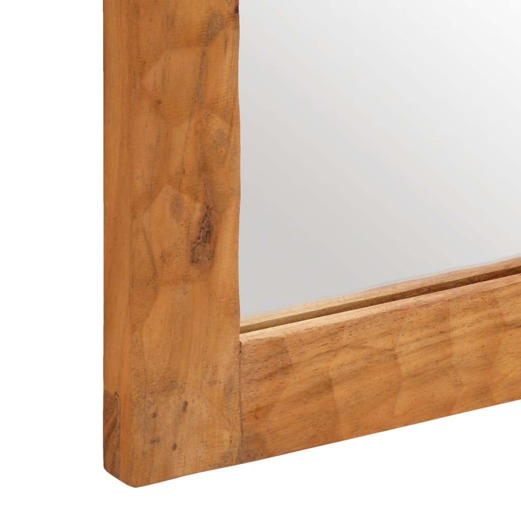 vidaXL Miroir salle de bain 50x70x2,5 cm bois massif d'acacia et verre