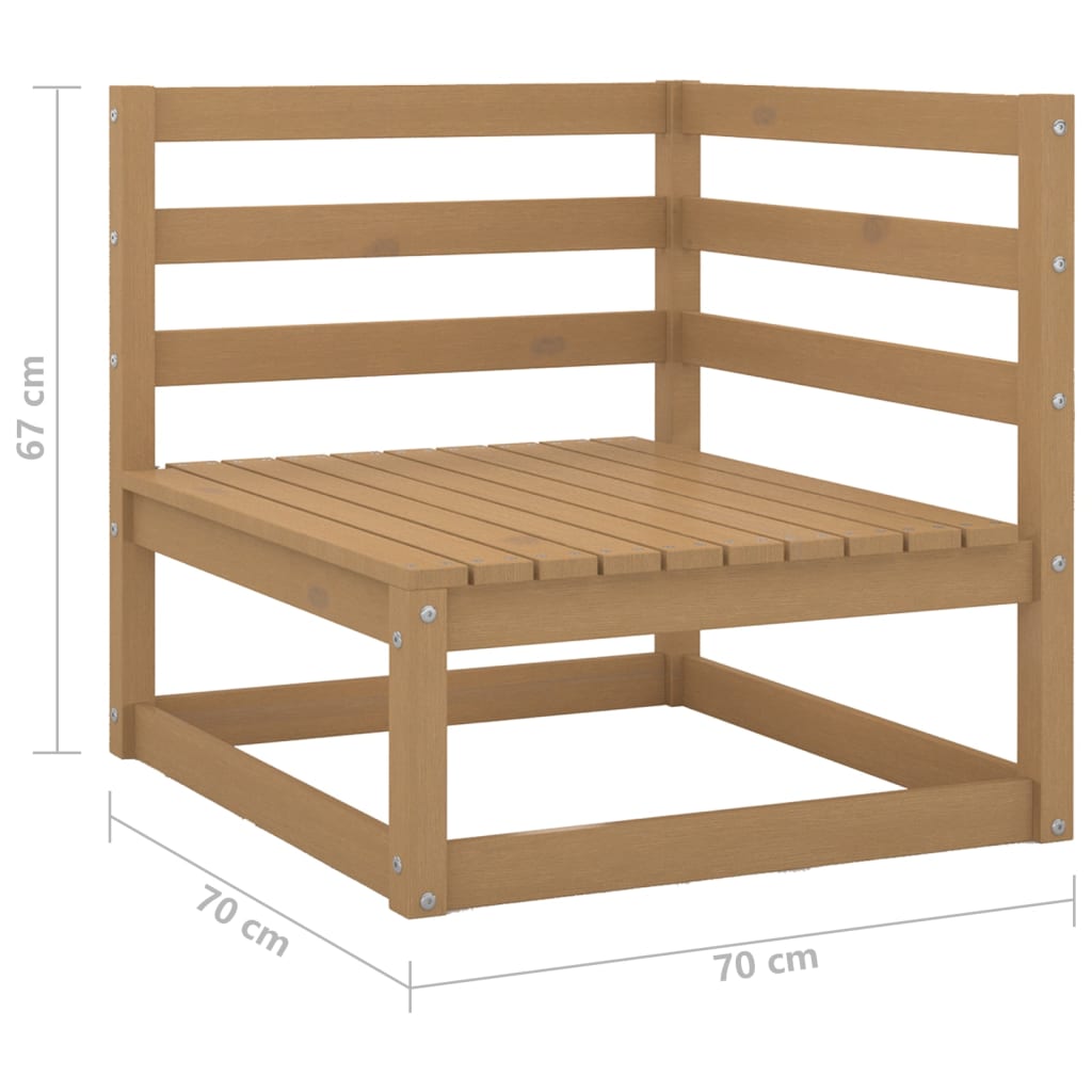 vidaXL Canapé à 2 places de jardin Marron miel Bois de pin solide