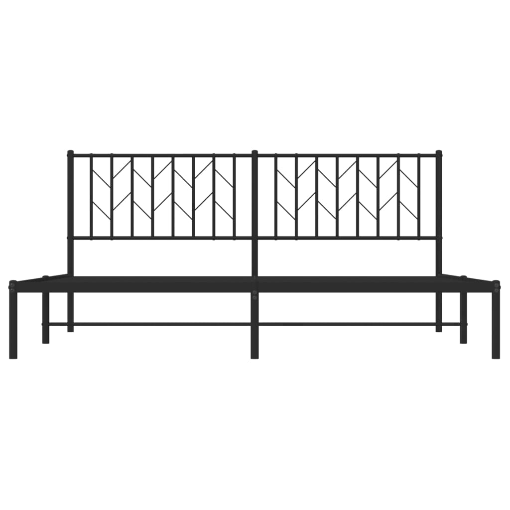 vidaXL Cadre de lit métal sans matelas avec tête de lit noir 183x213cm