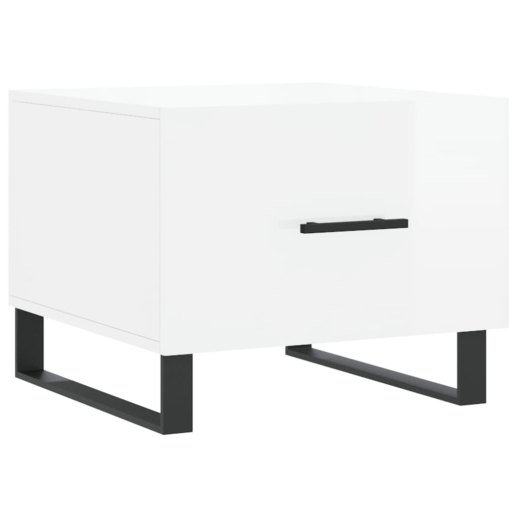 vidaXL Tables basses 2 pcs blanc brillant 50x50x40cm bois d'ingénierie