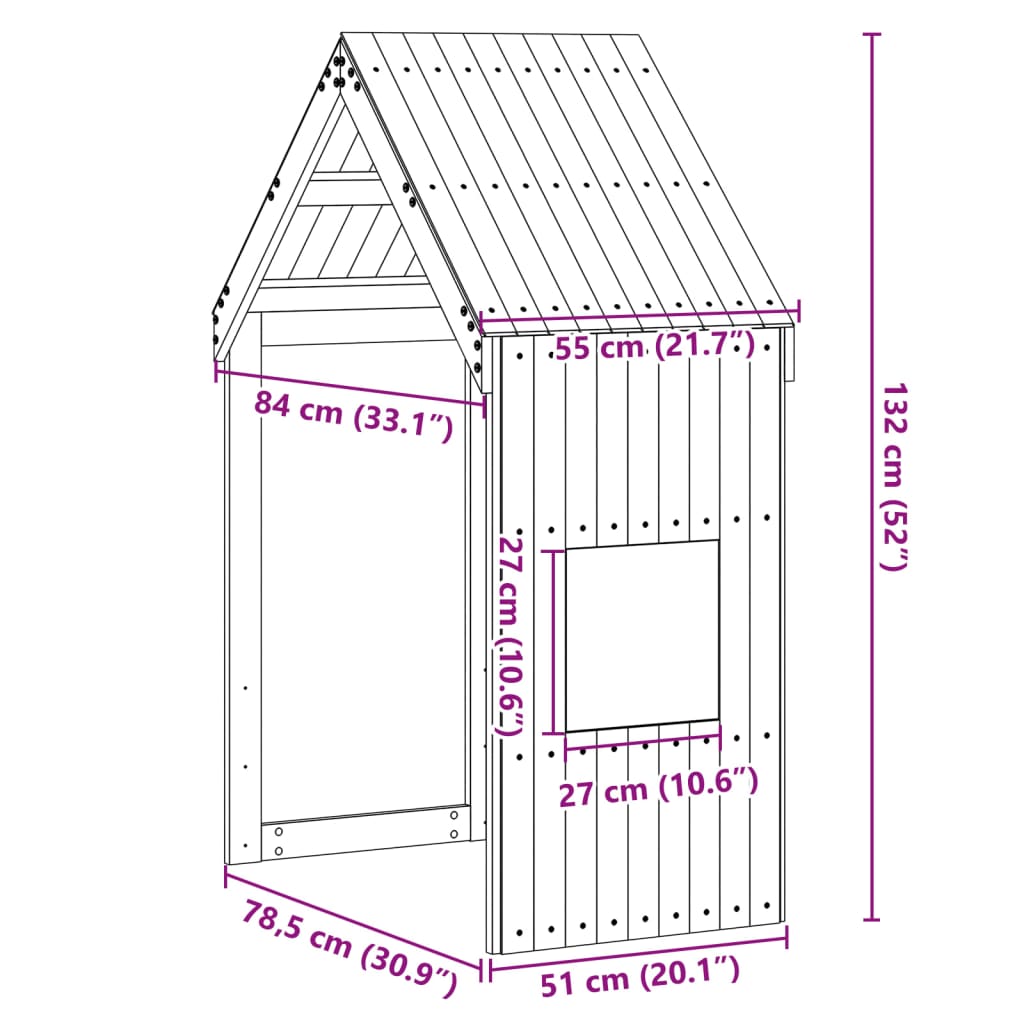 vidaXL Toit de lit pour enfants 55x84x132 cm bois de pin massif