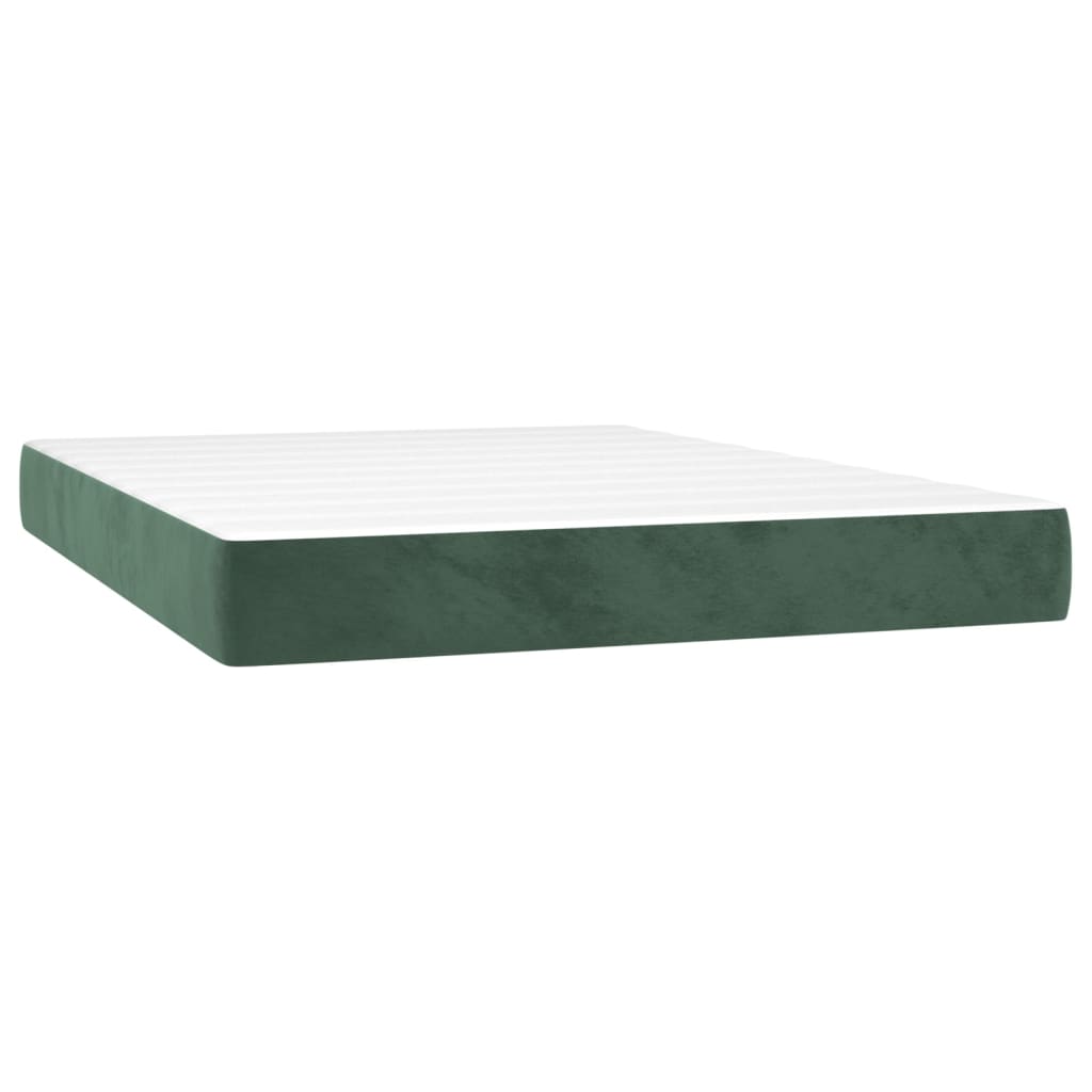 vidaXL Sommier à lattes de lit et matelas Vert foncé 140x190cm Velours