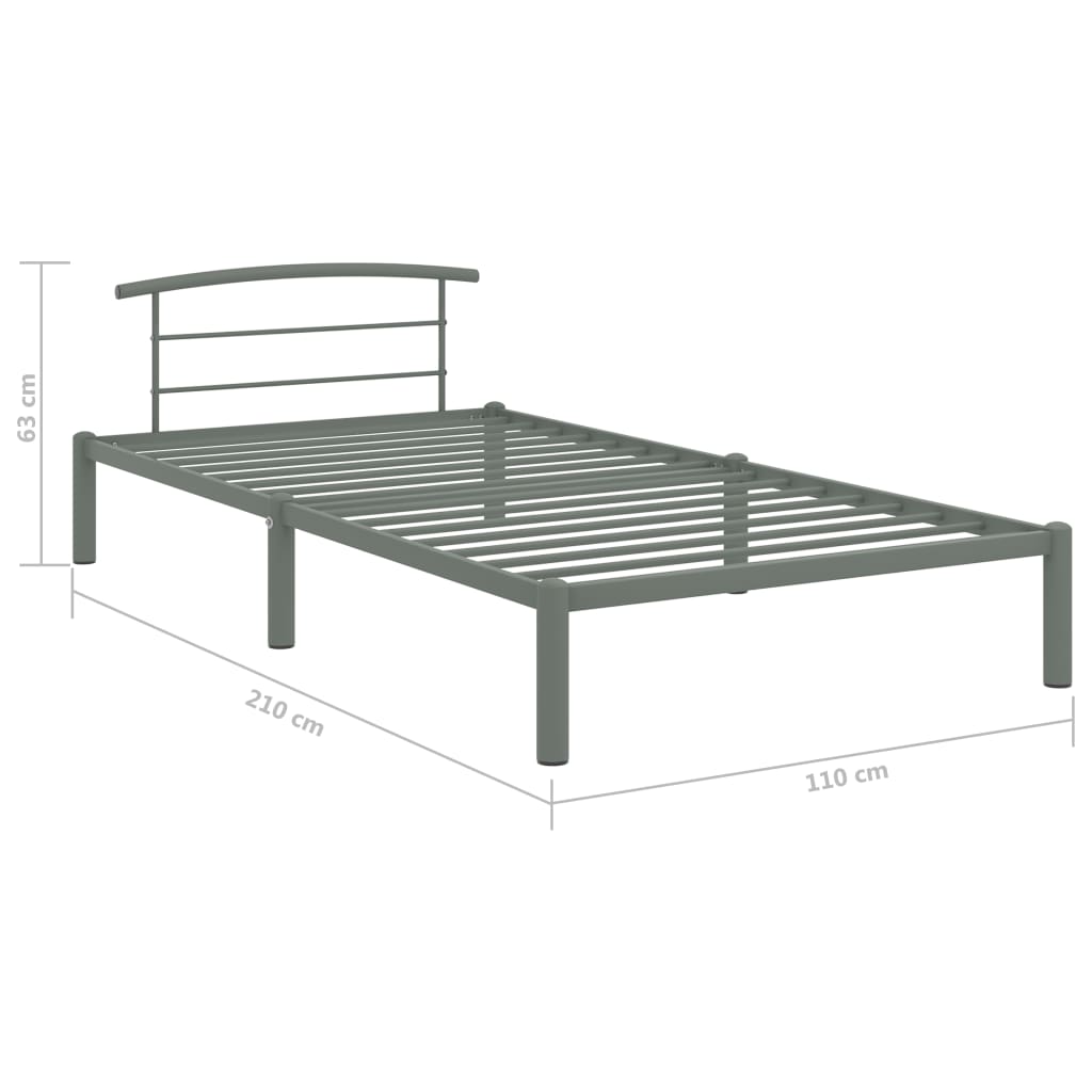 vidaXL Cadre de lit sans matelas gris métal 100x200 cm