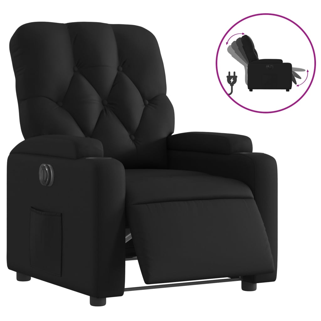 vidaXL Fauteuil inclinable électrique Noir Similicuir