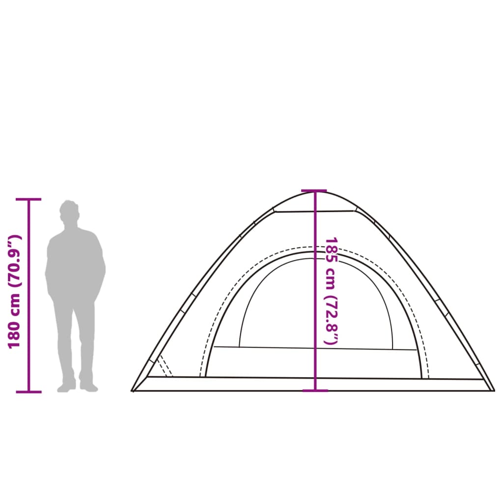 vidaXL Tente de camping 5 personnes gris et orange libération rapide