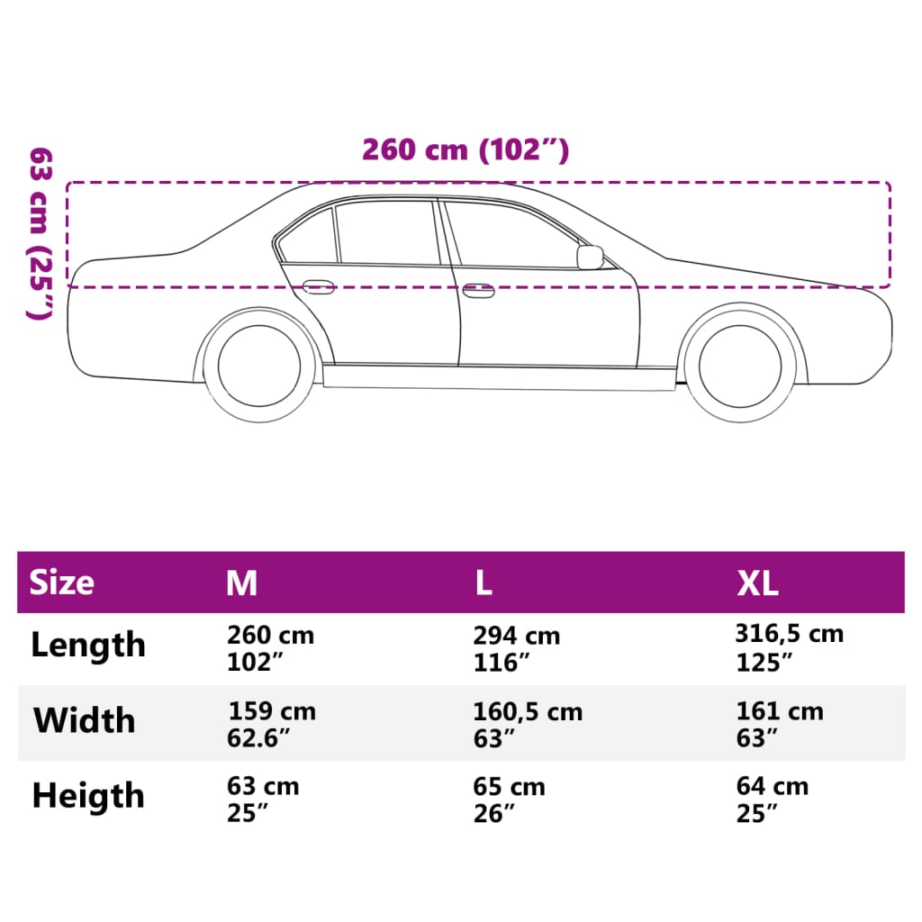 vidaXL Demi-housse de voiture avec crochets argenté M