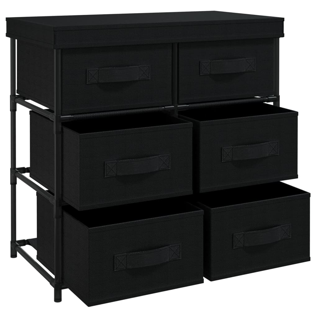 vidaXL Armoire de rangement avec 6 tiroirs 55x29x55 cm Noir Acier