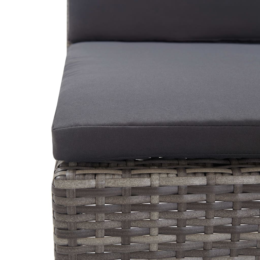 vidaXL Salon de jardin 3 pcs avec coussins Résine tressée Gris