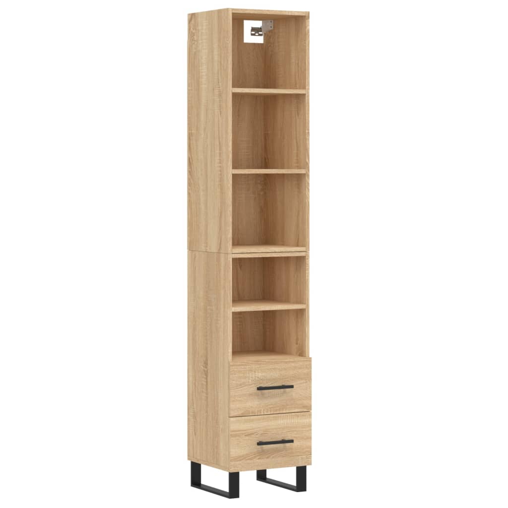 vidaXL Buffet haut Chêne sonoma 34,5x34x180 cm Bois d'ingénierie