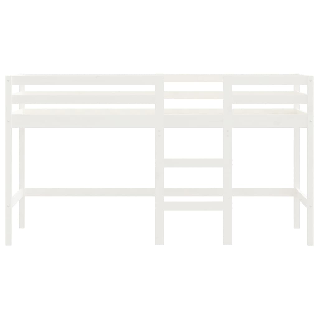 vidaXL Lit mezzanine enfants échelle blanc 90x190 cm bois pin massif