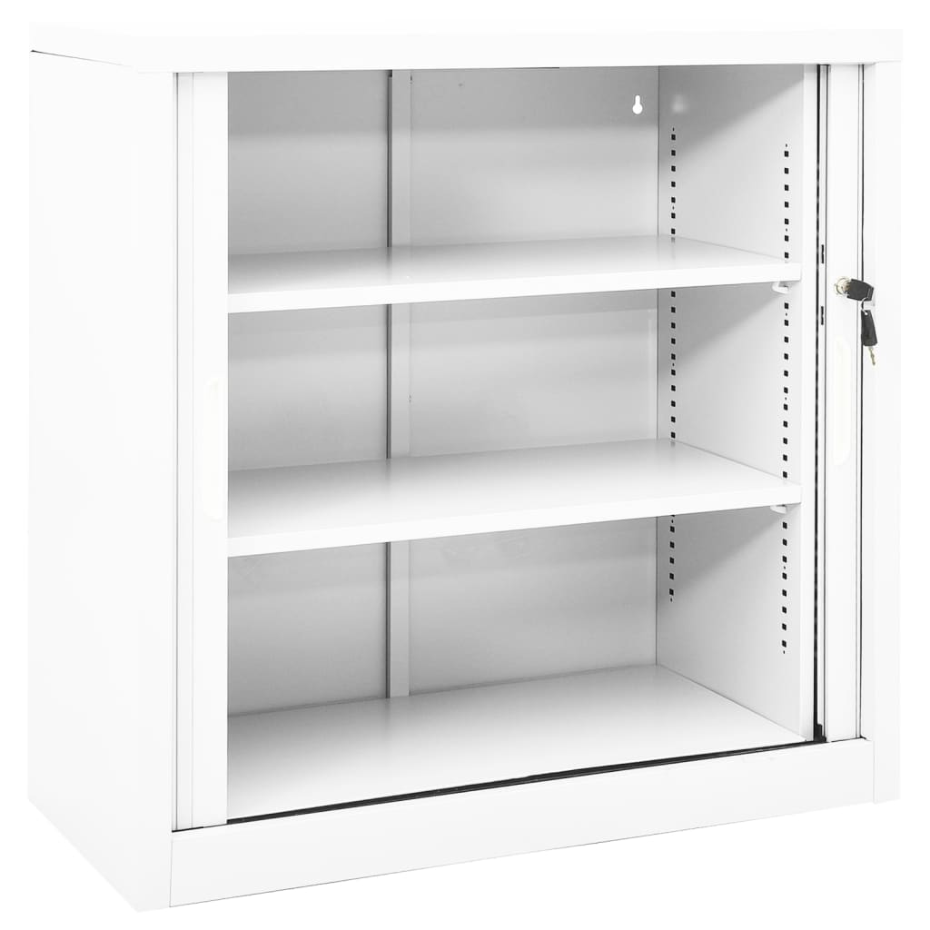 vidaXL Armoire à portes coulissantes Blanc 90x40x90 cm Acier