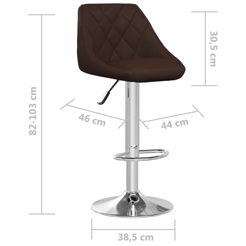 vidaXL Tabourets de bar lot de 2 marron similicuir