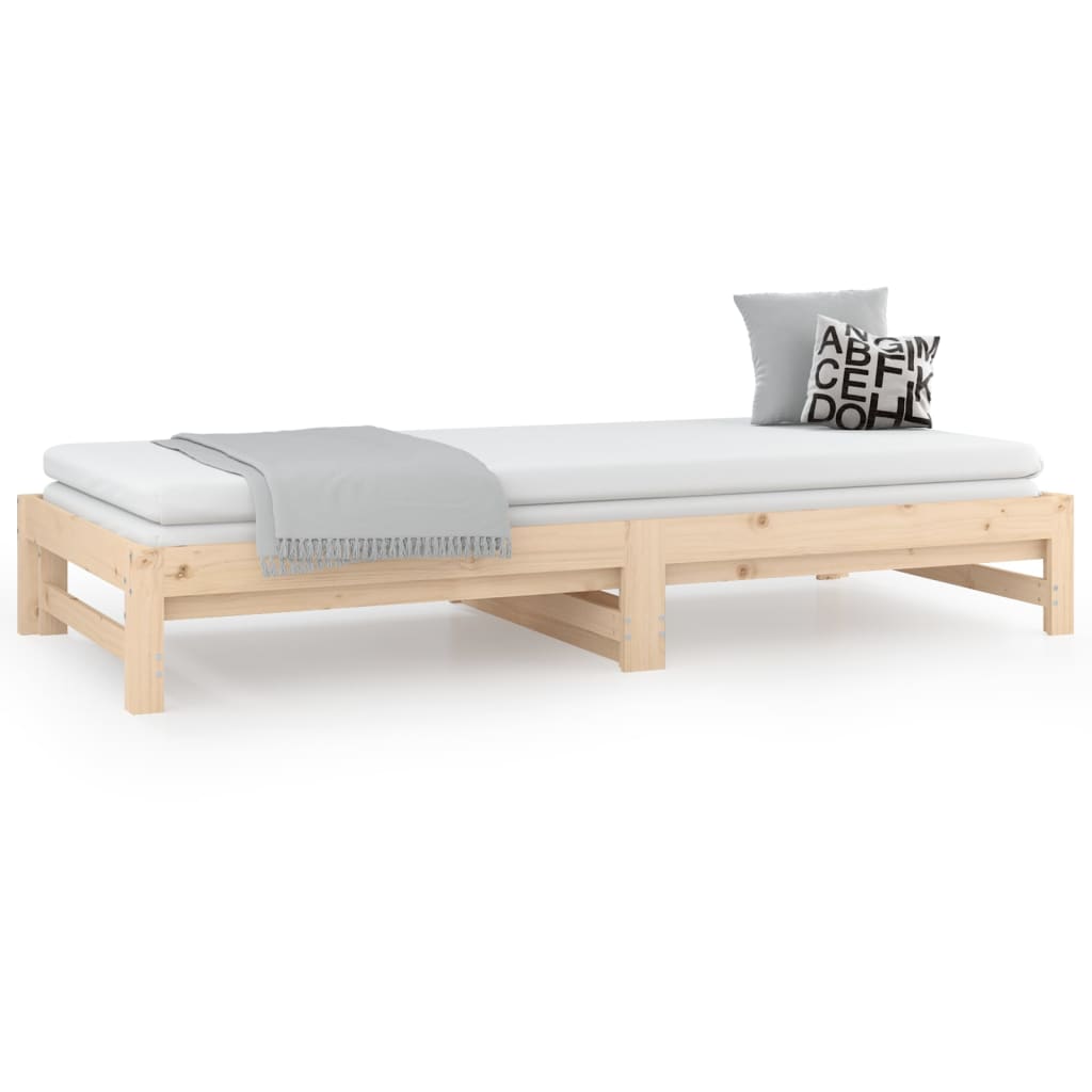 vidaXL Lit coulissant sans matelas 2x(90x200) cm Bois de pin massif