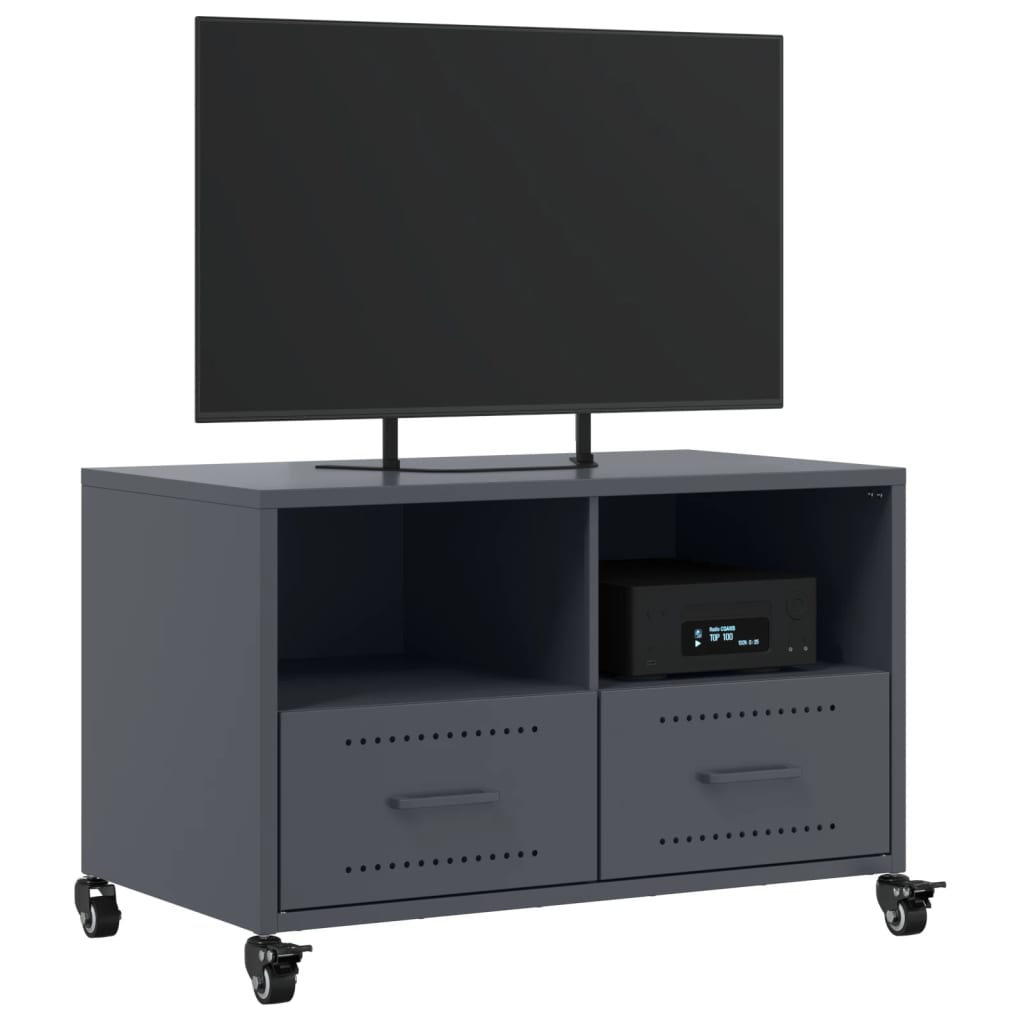 vidaXL Meuble TV anthracite 68x39x43,5 cm acier