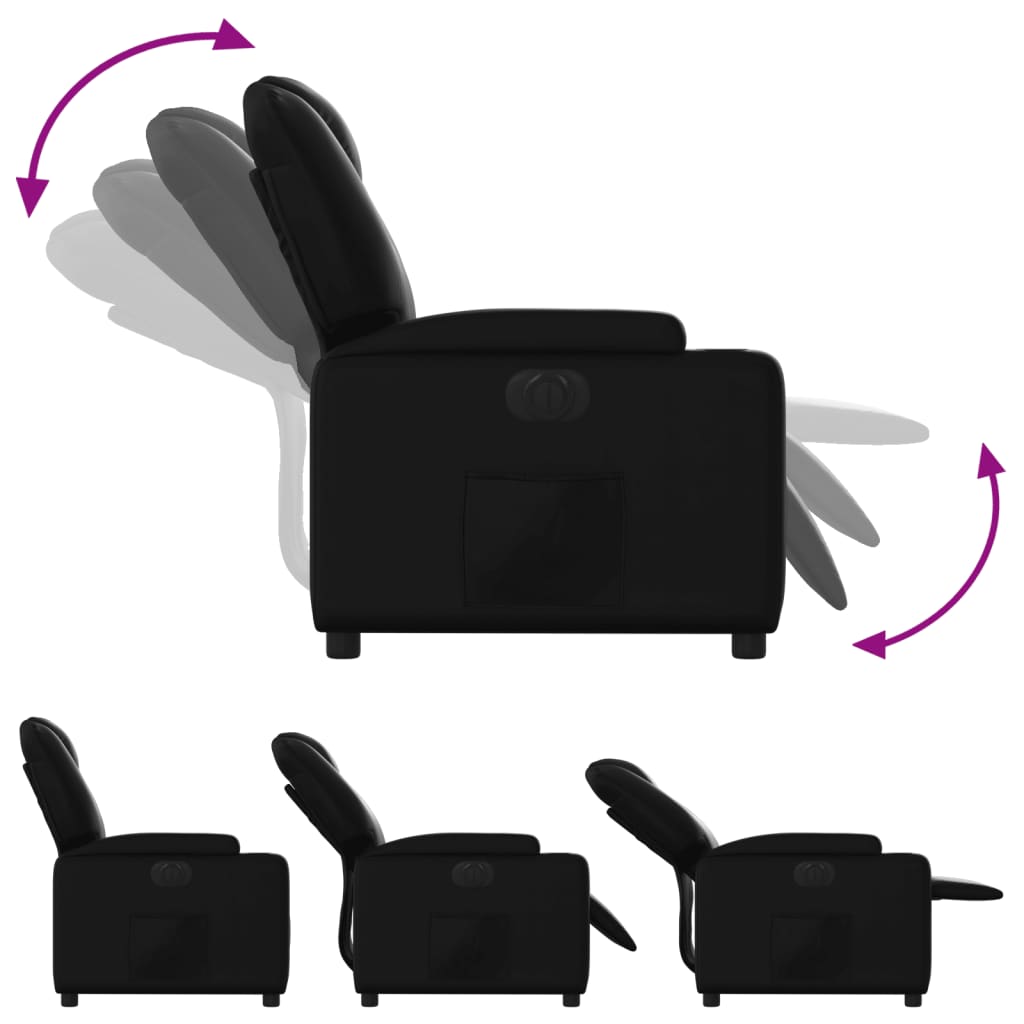 vidaXL Fauteuil inclinable électrique Noir Similicuir