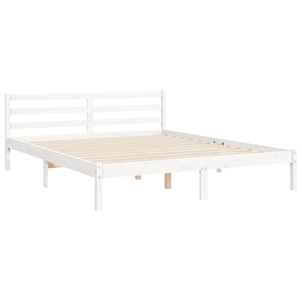 vidaXL Cadre de lit sans matelas blanc 160x200 cm bois massif