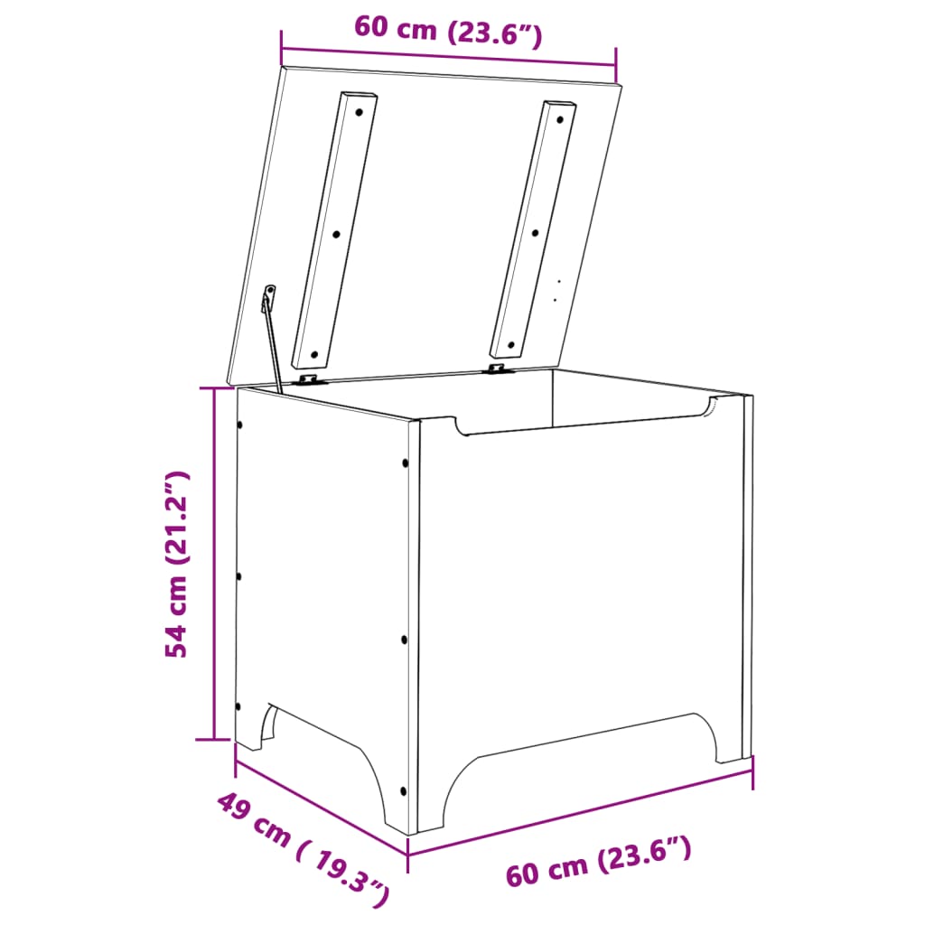 vidaXL Boîte de rangement avec couvercle RANA bois massif de pin