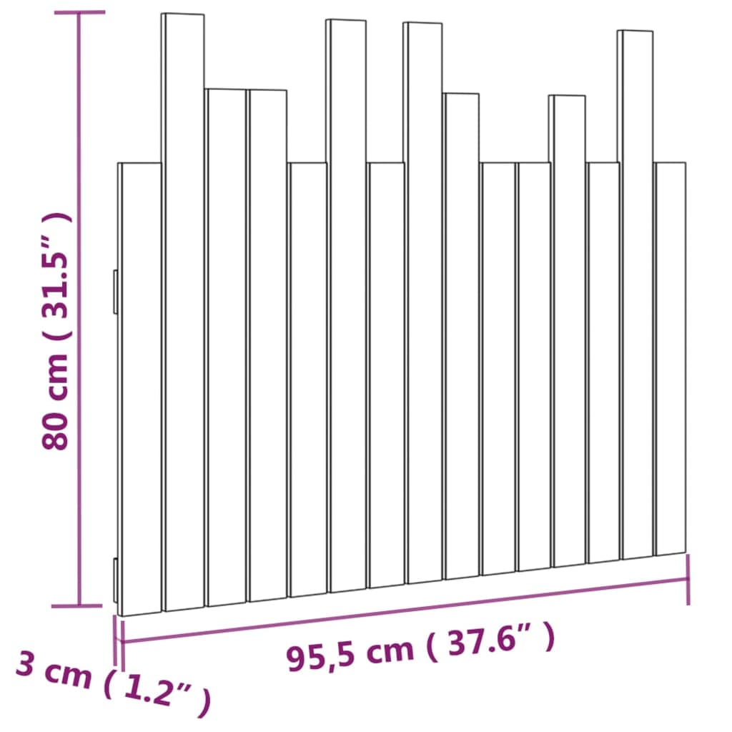 vidaXL Tête de lit murale Blanc 95,5x3x80 cm Bois massif de pin