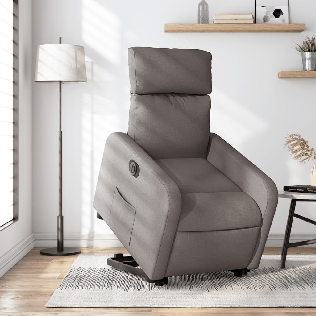 vidaXL Fauteuil inclinable électrique taupe tissu