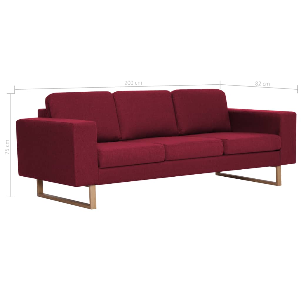 vidaXL Ensemble de canapé 2 pcs Tissu Rouge bordeaux