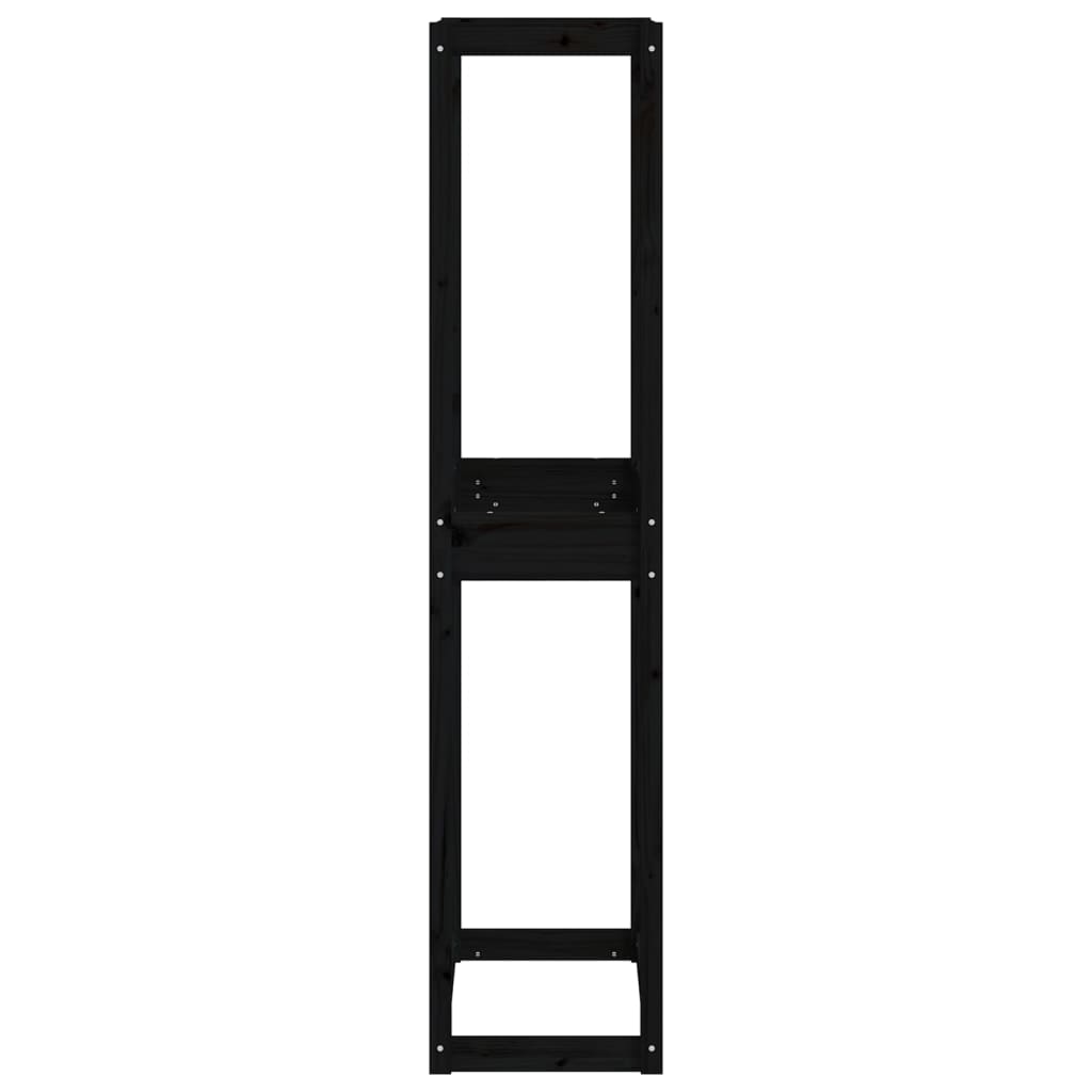 vidaXL Porte-pneus Noir 63x40x180 cm Bois de pin massif