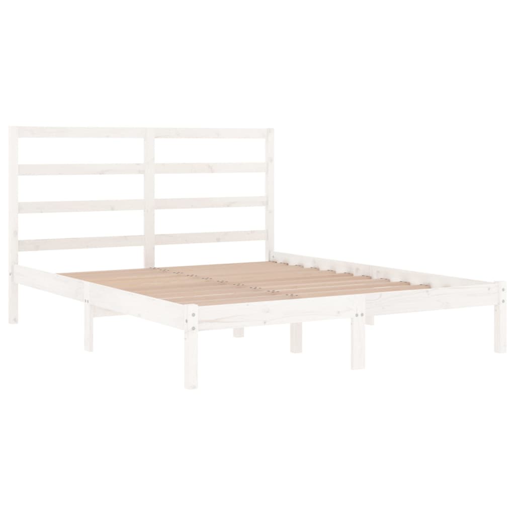 vidaXL Cadre de lit Blanc Bois de pin massif 160x200 cm