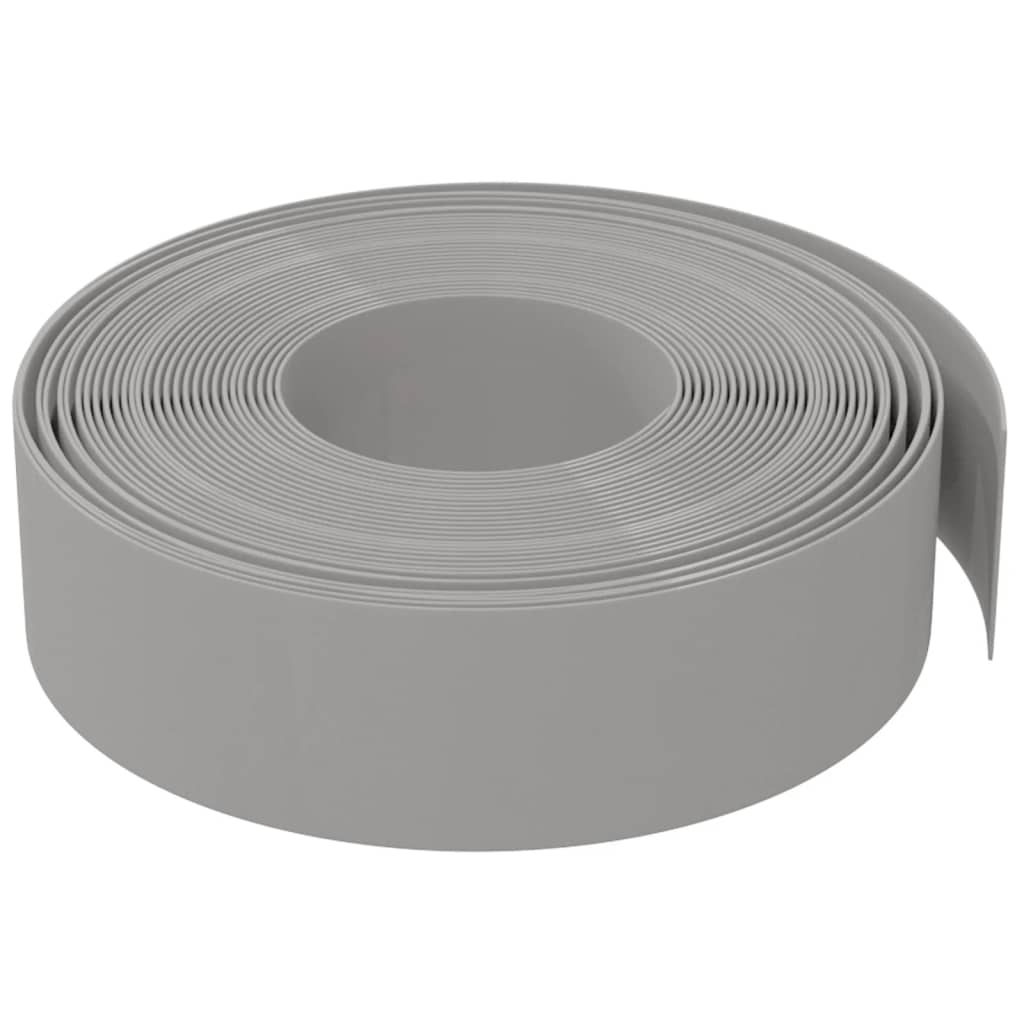 vidaXL Bordure de jardin gris 10 m 15 cm polyéthylène