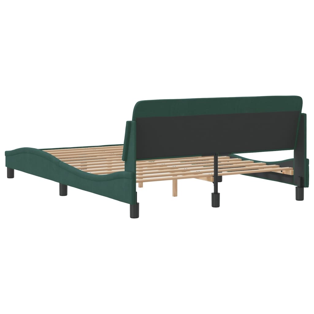 vidaXL Cadre de lit sans matelas vert foncé 140x200 cm velours