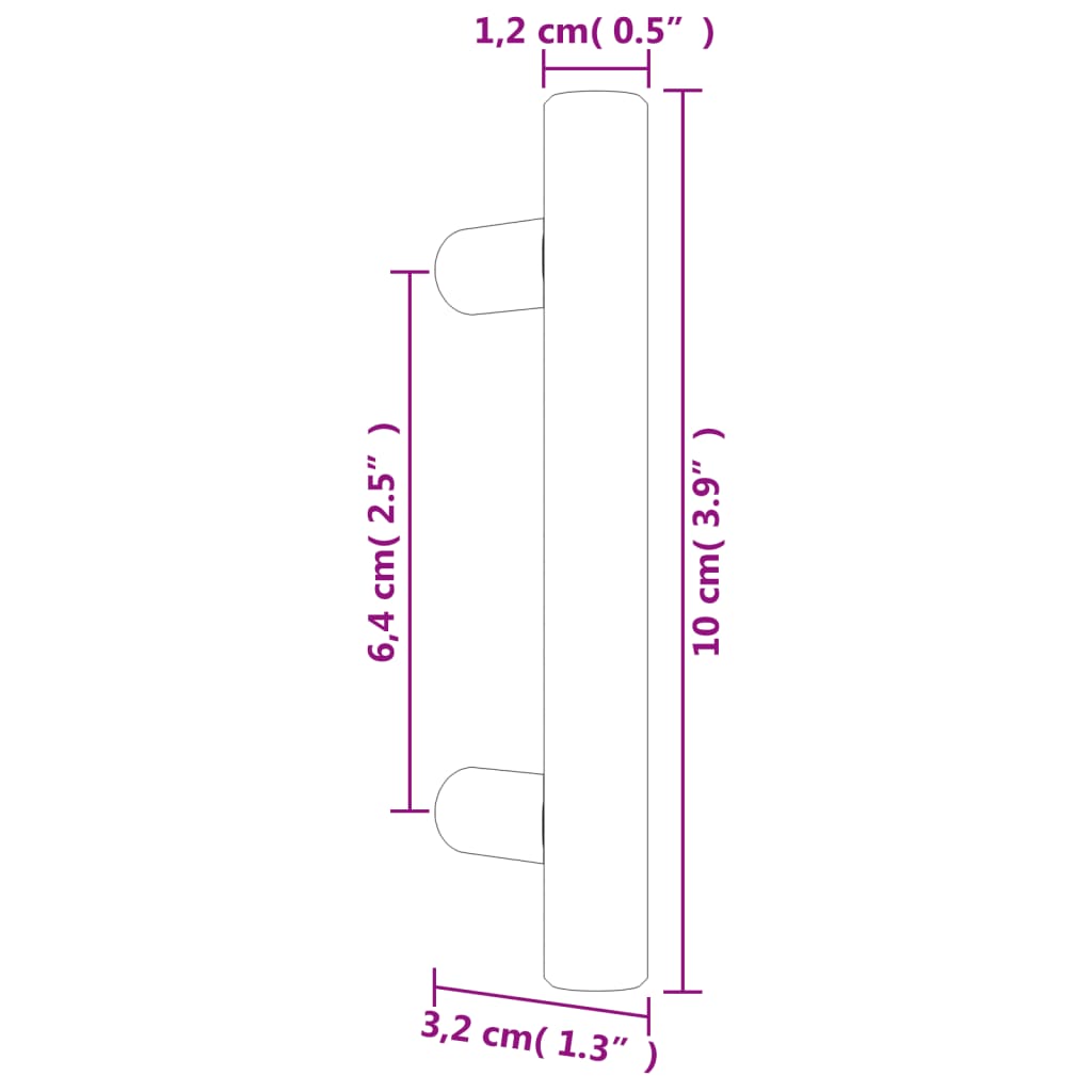 vidaXL Poignées d'armoire 10 pcs doré 64 mm acier inoxydable