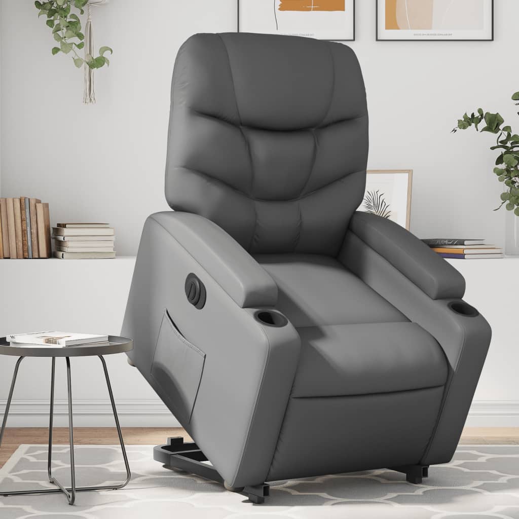 vidaXL Fauteuil inclinable électrique gris similicuir