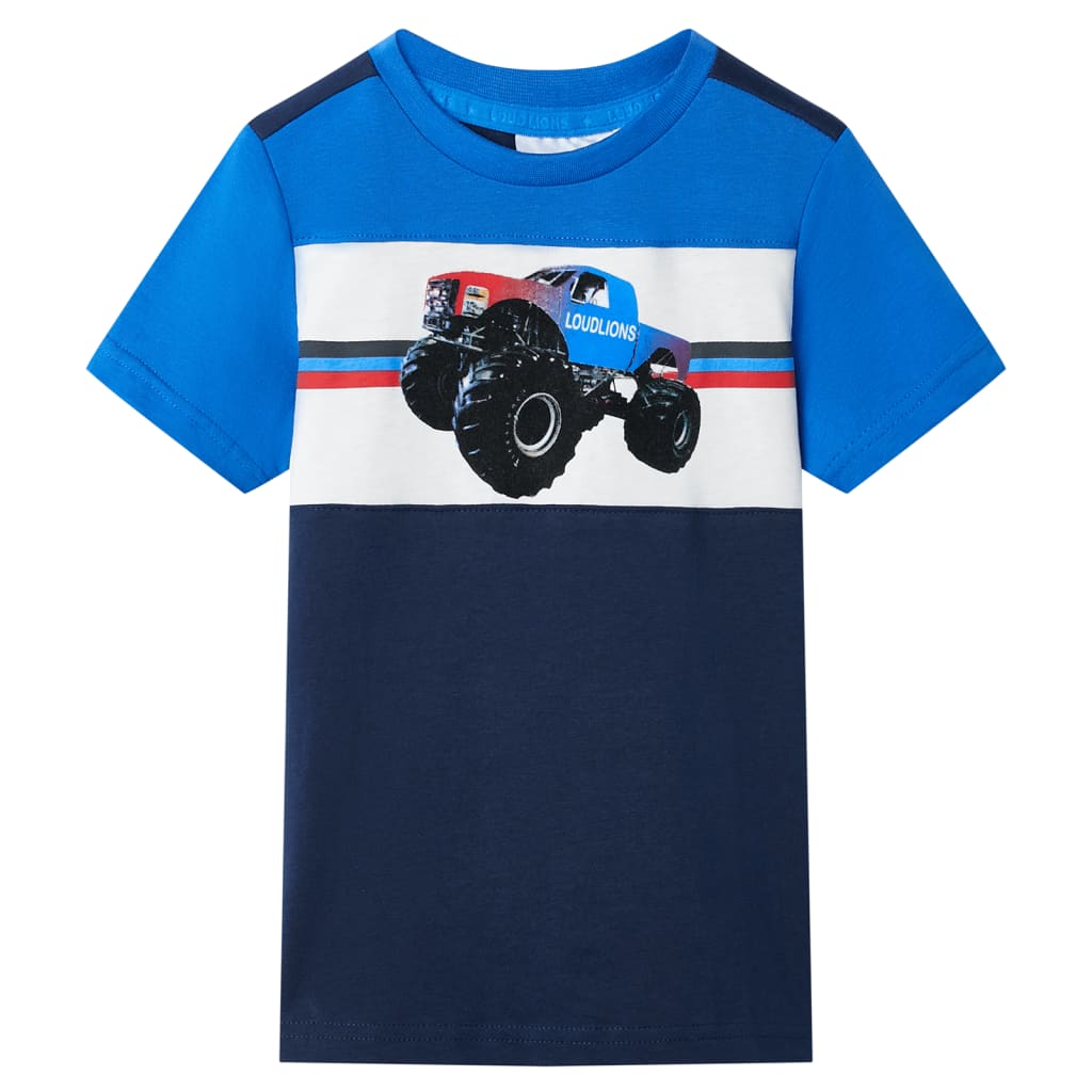 T-shirt pour enfants bleu et bleu marine 92