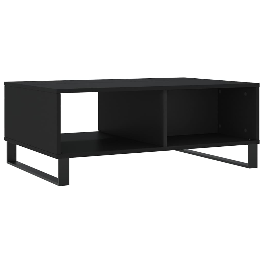 vidaXL Table basse noir 90x60x35 cm bois d'ingénierie