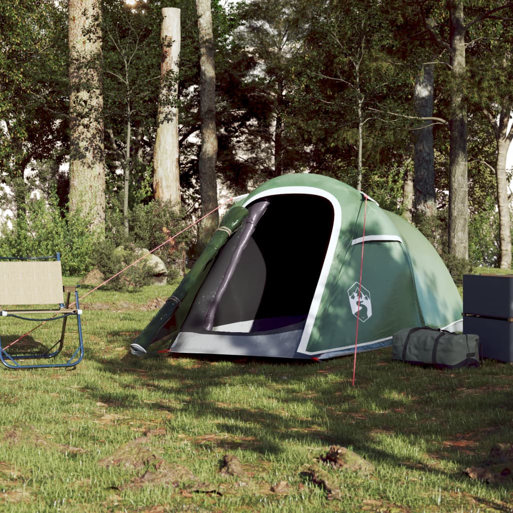 vidaXL Tente de camping tunnel 2 personnes vert imperméable