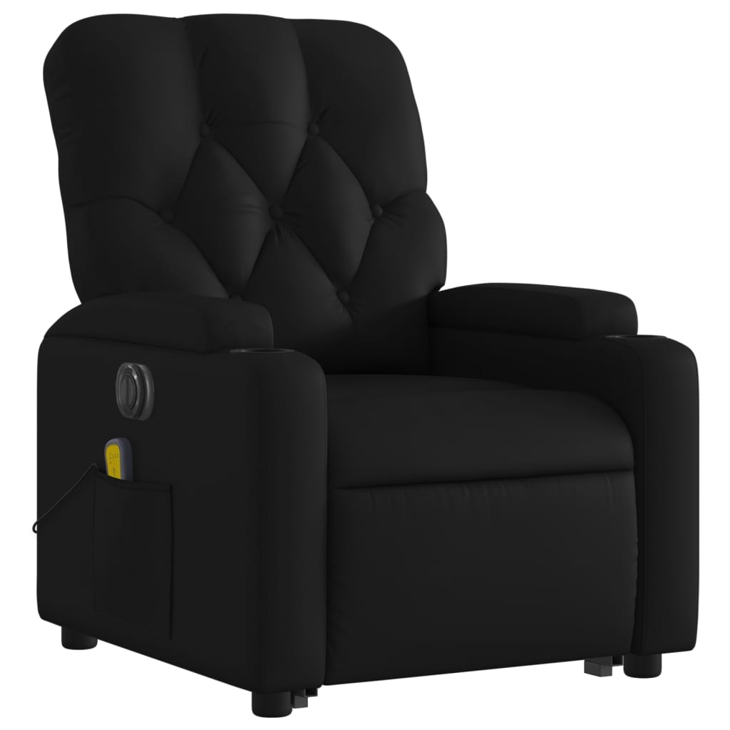 vidaXL Fauteuil inclinable de massage électrique noir similicuir