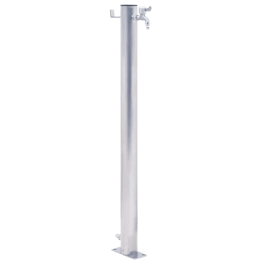 vidaXL Colonne à eau de jardin 100 cm acier inoxydable rond