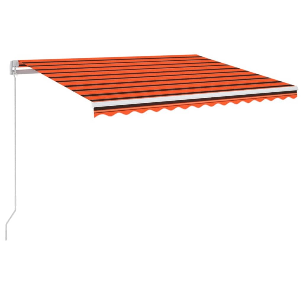 vidaXL Auvent manuel rétractable avec LED 350x250 cm Orange et marron