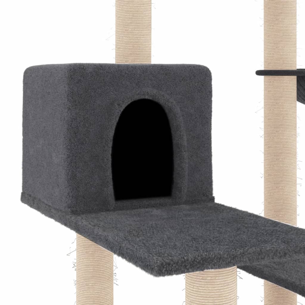 vidaXL Arbre à chat avec griffoirs en sisal gris foncé 82,5 cm