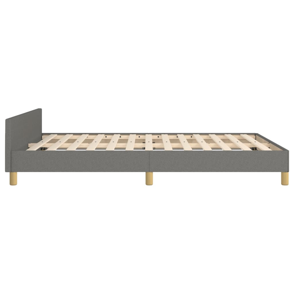 vidaXL Cadre de lit sans matelas gris foncé 140x200 cm tissu