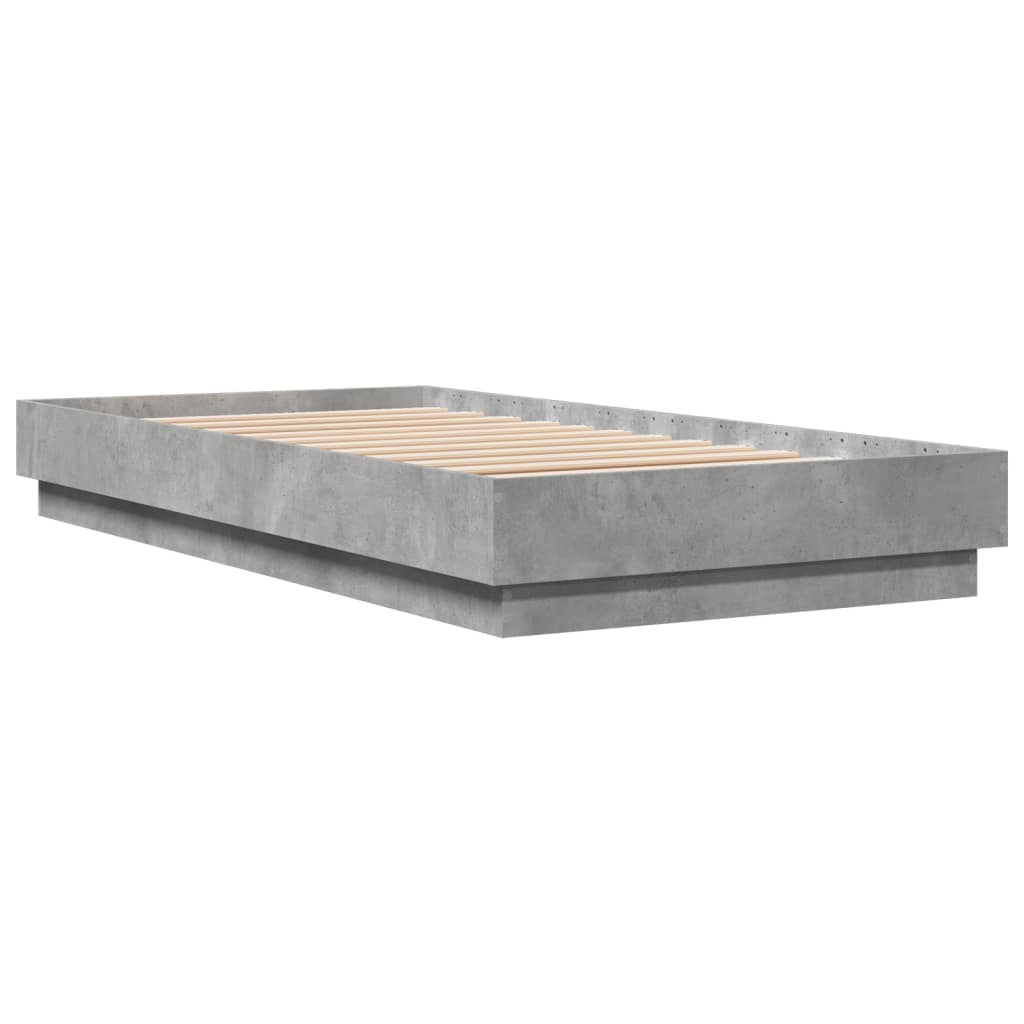 vidaXL Cadre de lit sans matelas gris béton 75x190 cm