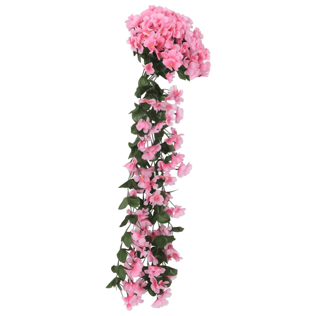 vidaXL Guirlandes de fleurs de Noël 3 pcs rose 85 cm