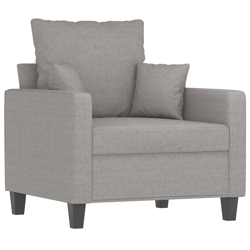 vidaXL Fauteuil avec repose-pied Gris clair 60 cm Tissu