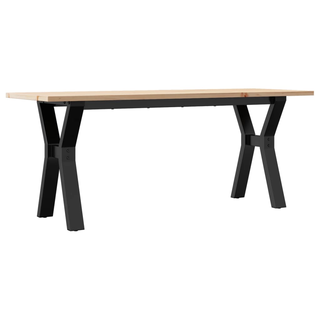 vidaXL Table basse cadre en Y 110x40x45 cm bois de pin massif et fonte